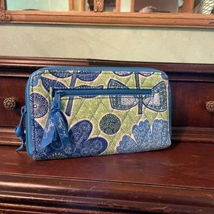Vera Bradley green and blue floral wallet